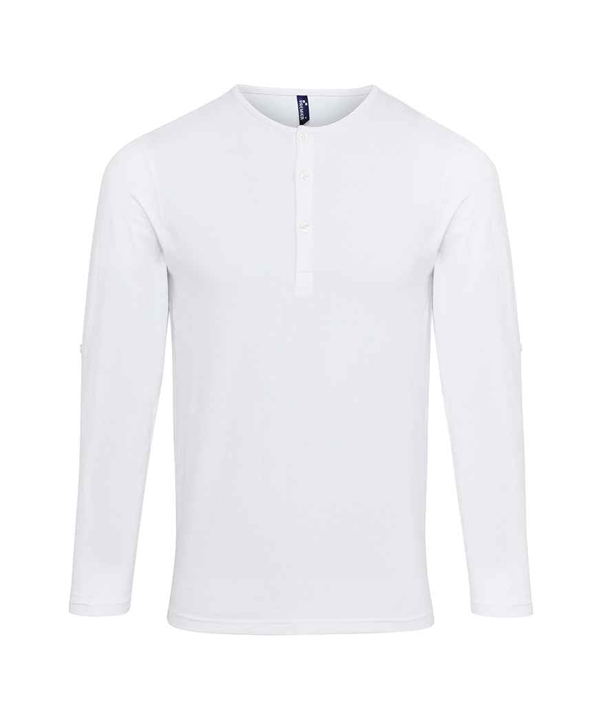 Premier Long John Roll Sleeve T-Shirt PR218 - White