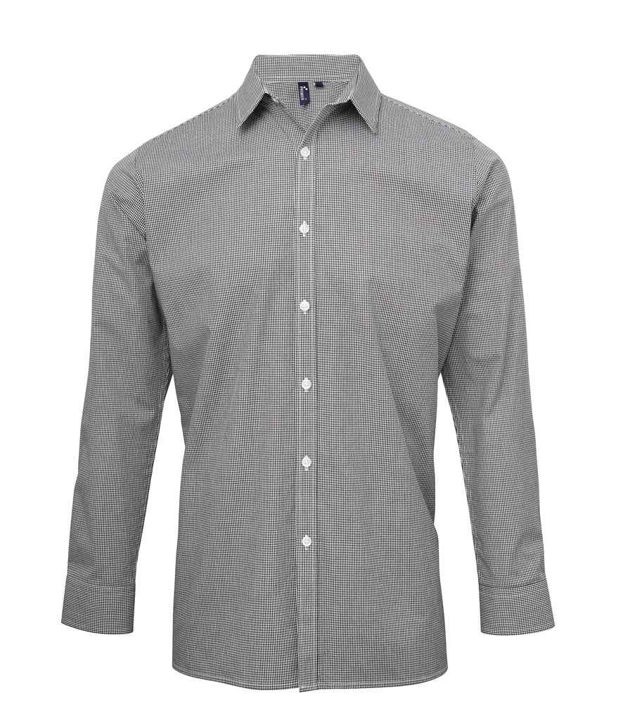 Premier Gingham Long Sleeve Shirt PR220 - Black/White