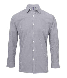 Premier Gingham Long Sleeve Shirt PR220 - Navy/White