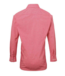 Premier Gingham Long Sleeve Shirt PR220 - PR220 Red/White Back