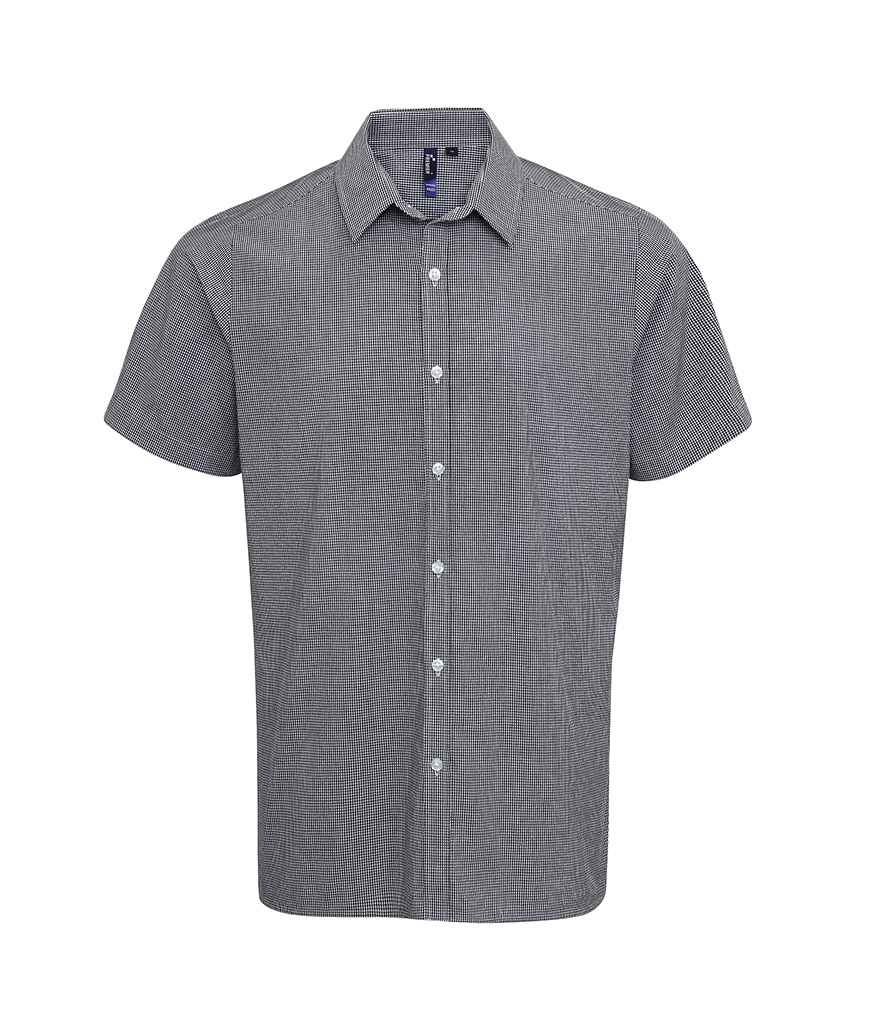Premier Gingham Short Sleeve Shirt PR221 - Black/White