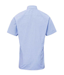 Premier Gingham Short Sleeve Shirt PR221 - PR221 Light Blue/White Back