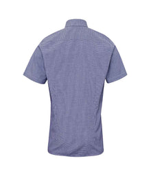Premier Gingham Short Sleeve Shirt PR221 - PR221 Navy/White Back
