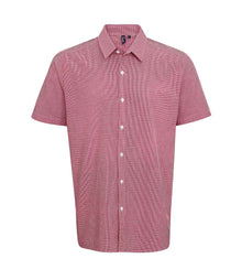 Premier Gingham Short Sleeve Shirt PR221 - Red/White