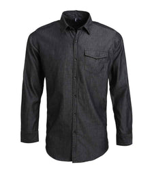 Premier Jeans Stitch Denim Shirt PR222 - Black Denim