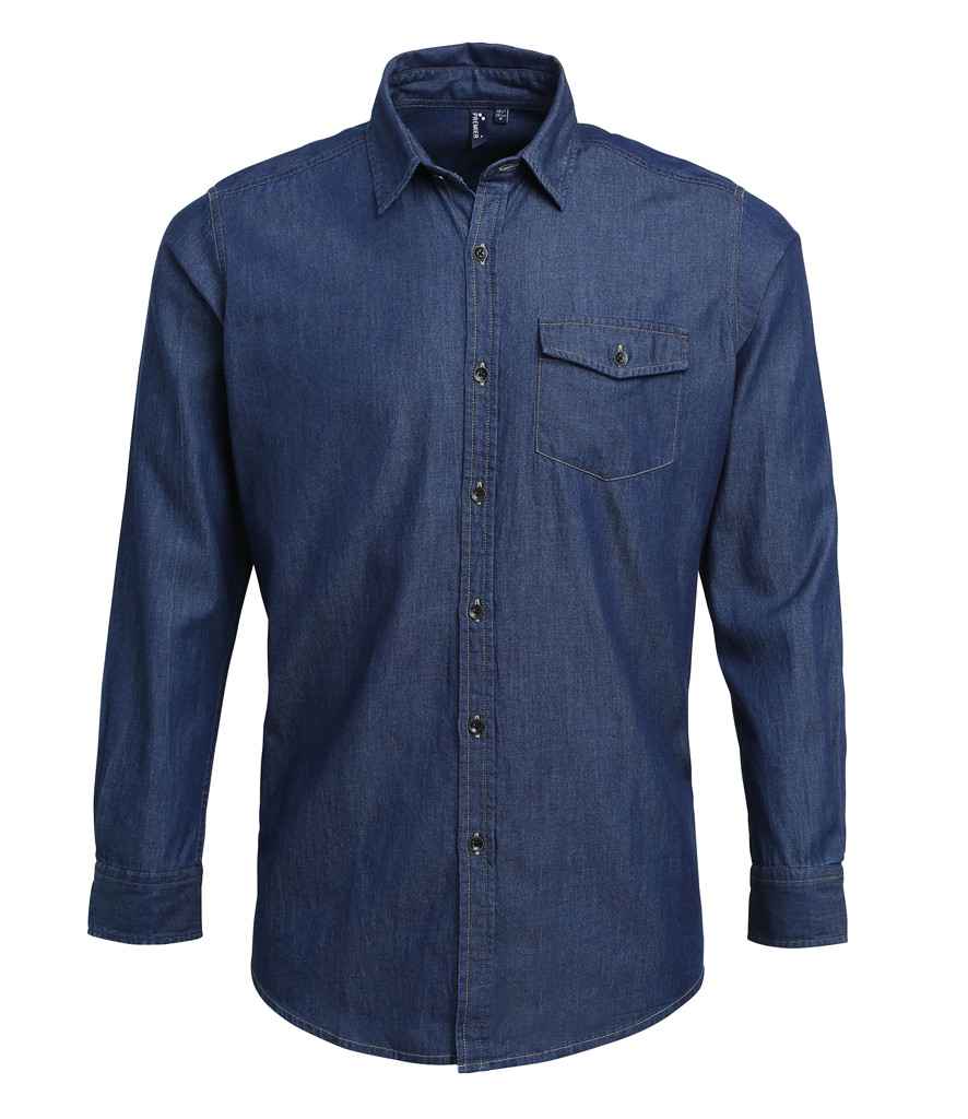 Premier Jeans Stitch Denim Shirt PR222 - Indigo Denim