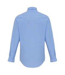 Premier Long Sleeve Striped Oxford Shirt PR238 - PR238 Oxford Blue Back