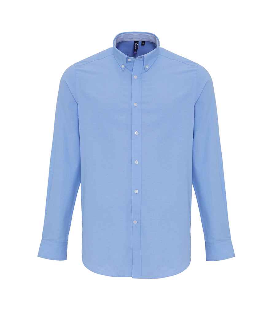 Premier Long Sleeve Striped Oxford Shirt PR238 - Oxford Blue