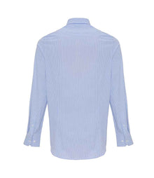 Premier Long Sleeve Striped Oxford Shirt PR238 - PR238 White/Oxford Blue Back