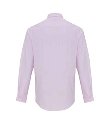Premier Long Sleeve Striped Oxford Shirt PR238 - PR238 White/Pink Back