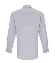 Premier Long Sleeve Stretch Fit Poplin Shirt PR244 - PR244 Silver Back