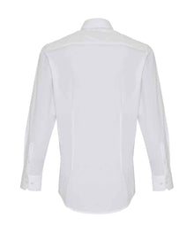 Premier Long Sleeve Stretch Fit Poplin Shirt PR244 - PR244 White Back