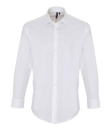 Premier Long Sleeve Stretch Fit Poplin Shirt PR244 - White