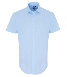 Premier Short Sleeve Stretch Fit Poplin Shirt PR246 - Pale Blue