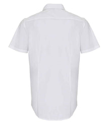 Premier Short Sleeve Stretch Fit Poplin Shirt PR246 - PR246 White Back