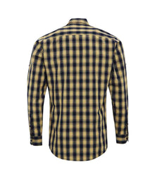 Premier Mulligan Check Long Sleeve Shirt PR250 - PR250 Camel/Navy Back