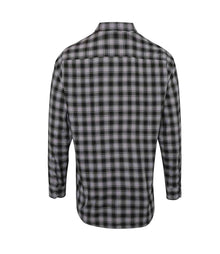 Premier Mulligan Check Long Sleeve Shirt PR250 - PR250 Steel/Black Back