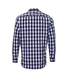 Premier Mulligan Check Long Sleeve Shirt PR250 - PR250 White/Navy Back