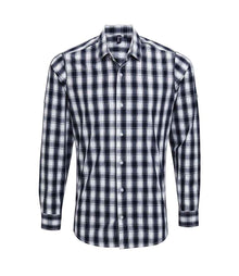 Premier Mulligan Check Long Sleeve Shirt PR250 - White/Navy