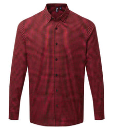 Premier Maxton Check Long Sleeve Shirt PR252 - Black/Red