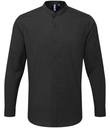 Premier Long Sleeve Grandad Shirt PR258 - Black