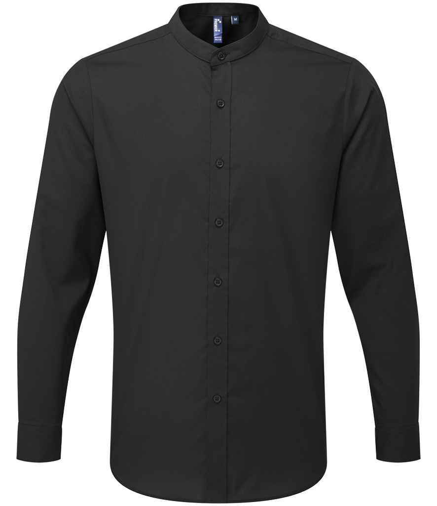 Premier Long Sleeve Grandad Shirt PR258 - Black