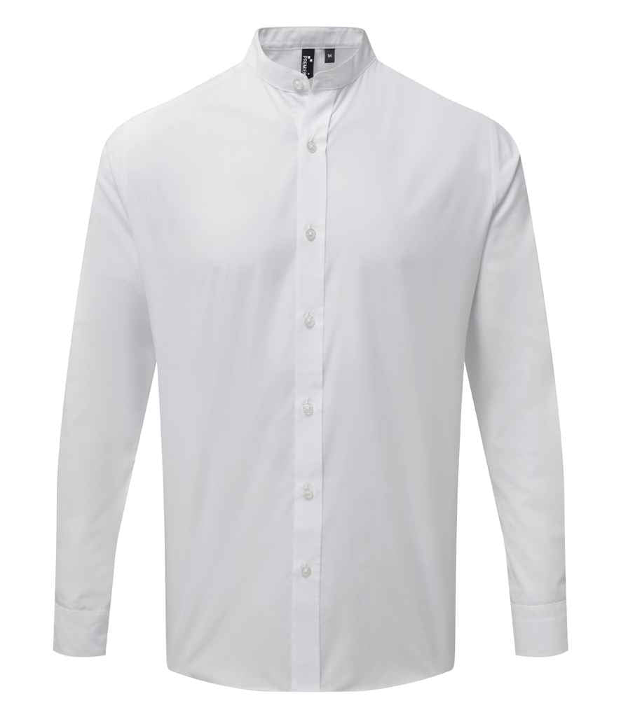 Premier Long Sleeve Grandad Shirt PR258 - White