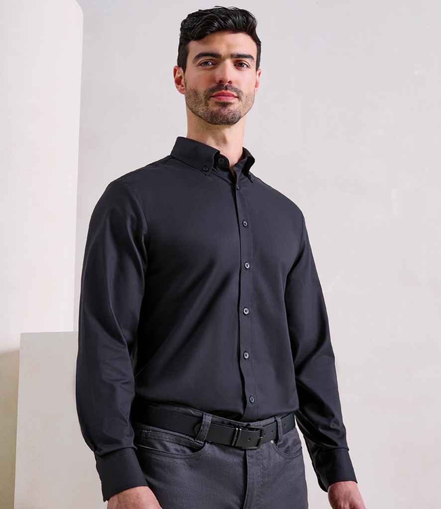 Premier Supreme Long Sleeve Oxford Shirt PR284 - PR284 Black Model