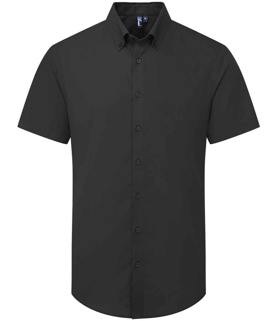 Premier Supreme Short Sleeve Oxford Shirt PR286 - Black