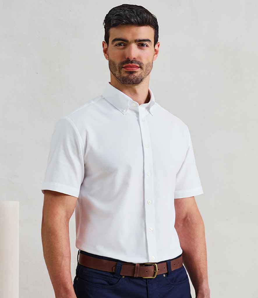 Premier Supreme Short Sleeve Oxford Shirt PR286 - PR286 White Model