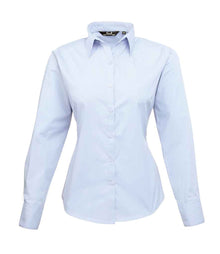 Premier Ladies Long Sleeve Poplin Blouse PR300 - Light Blue