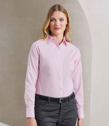 Premier Ladies Long Sleeve Poplin Blouse PR300 - PR300 Pink Model