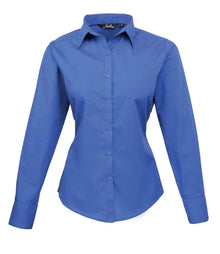 Premier Ladies Long Sleeve Poplin Blouse PR300 - Royal Blue