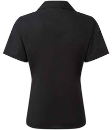 Premier Ladies Short Sleeve Poplin Blouse PR302 - PR302 Black Back