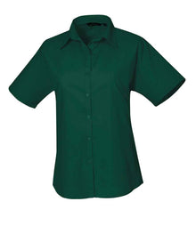 Premier Ladies Short Sleeve Poplin Blouse PR302 - Bottle Green