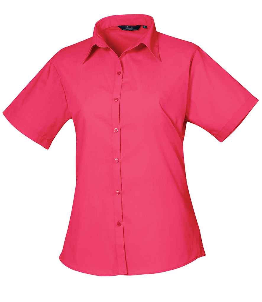Premier Ladies Short Sleeve Poplin Blouse PR302 - Hot Pink