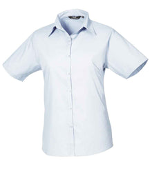 Premier Ladies Short Sleeve Poplin Blouse PR302 - Light Blue