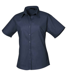 Premier Ladies Short Sleeve Poplin Blouse PR302 - Navy