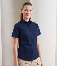Premier Ladies Short Sleeve Poplin Blouse PR302 - PR302 Navy Model