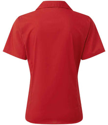 Premier Ladies Short Sleeve Poplin Blouse PR302 - PR302 Red Back