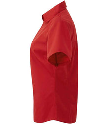 Premier Ladies Short Sleeve Poplin Blouse PR302 - PR302 Red Side