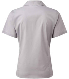 Premier Ladies Short Sleeve Poplin Blouse PR302 - PR302 Silver Back