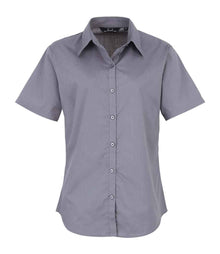 Premier Ladies Short Sleeve Poplin Blouse PR302 - Steel