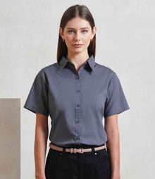 Premier Ladies Short Sleeve Poplin Blouse PR302 - PR302 Steel Model