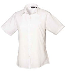 Premier Ladies Short Sleeve Poplin Blouse PR302 - White