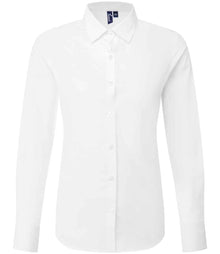 Premier Ladies Recyclight® Long Sleeve Poplin Shirt PR303 - White