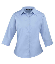 Premier Ladies 3/4 Sleeve Poplin Blouse PR305 - Mid Blue