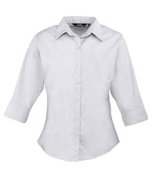 Premier Ladies 3/4 Sleeve Poplin Blouse PR305 - Silver