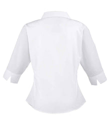 Premier Ladies 3/4 Sleeve Poplin Blouse PR305 - PR305 White Back