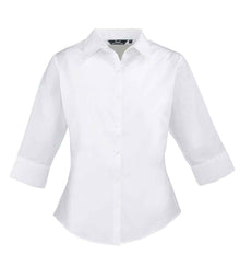 Premier Ladies 3/4 Sleeve Poplin Blouse PR305 - White